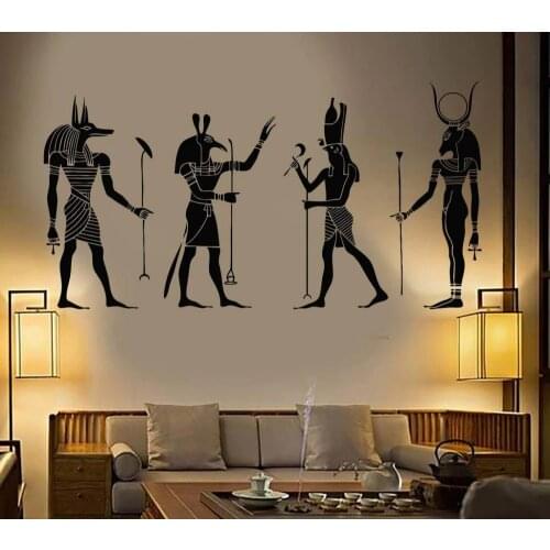 Big Wall Decoration Egypt Egyptian Gods Room Sticker Vinyl Art Removable Poster Modern Ornament Anubis Ra Seth Apis Mural D547