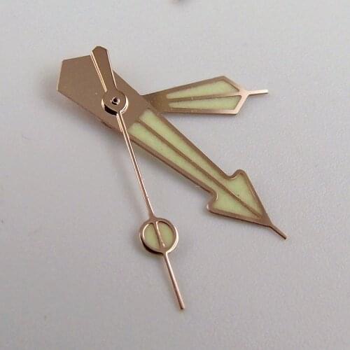 Rose Gold Watch Hand Needles Green Luminous fit NH35A NH36A 7S26 4R35 4R36 Movement