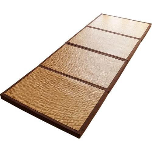 Cordial Shining Folding Mat Thick Japanese Tatami Rattan Mat Sleeping Pad Summer Student Child Kindergarten Nap Floor Bedroom