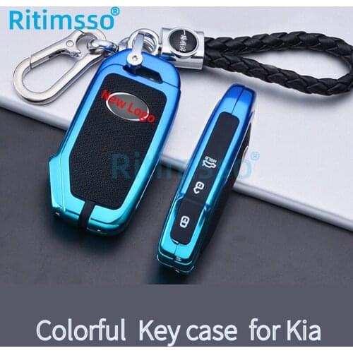 Colorful Zinc Alloy Car Remote Key Case Cover Shell Fob for KIA Sportage R GT Stinger GT Sorento Ceed CD Cerato Forte 2018 2019