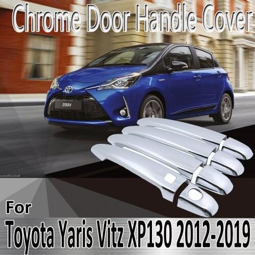 For Toyota Yaris Vitz XP130 2012~2019 Styling Stickers Decoration Chrome Door Handle Cover Refit Car Accessories