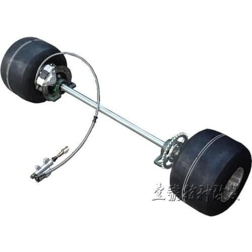 DIY Four Wheel GO KART KARTING ATV UTV Buggy Brake Disc Rotor Brake Pump Caliper Sprocket 95CM Rear Axle With 5 Inch Wheel Tires