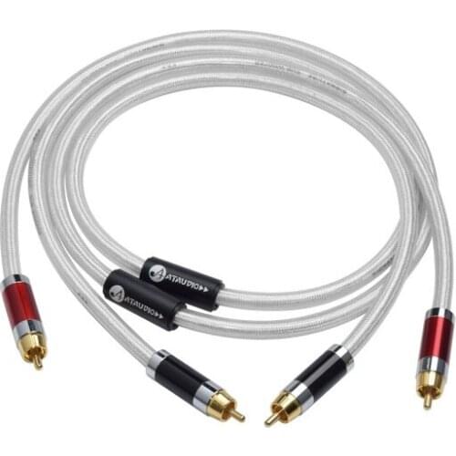 Home Theater DVD TV Amplifier CD Soundbox Hifi Copper and Silver Amplifier RCA Cable Hi-end 2RCA Male to Male Audio Cable Wire