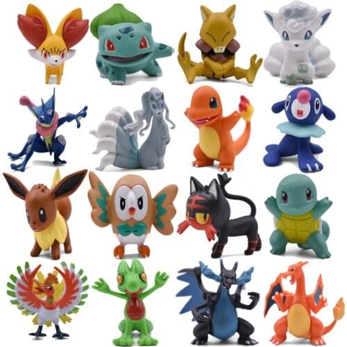 4-9CM Eevee Charmander Mega Charizard X&Y Bulbasaur Alola Vulpix Ninetales Greninja Squirtle Abra Ho-Oh Anime Action Toy Figures
