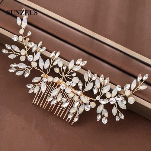 Crystals Bridal Hair Combs Hand-made Gold Bride Headpiece 2020 Wedding Accessories SQ450