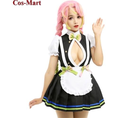 Anime Demon Slayer:Kimetsu No Yaiba Kanroji Mitsuri Cosplay Costume Sweet Maid Uniform Dress Activity Party Role Play Clothing