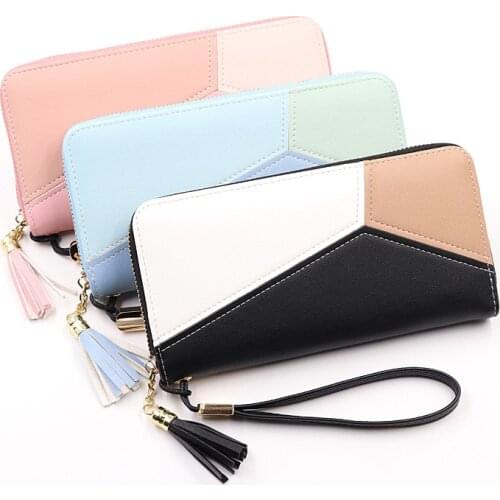 2020 Leather Women Wallet Tassel Long Wallets Fashion Wallet Female Girls Phone Pocket Purse Card Holder Long Clutch Coin Purse
