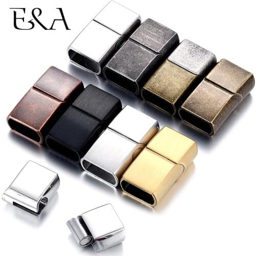 2Pcs Stainless Steel Magnetic Clasp Hole 12*6mm Leather Cord Bracelet Jewelry Making Supplies Magnet Buckle DIY Accessories