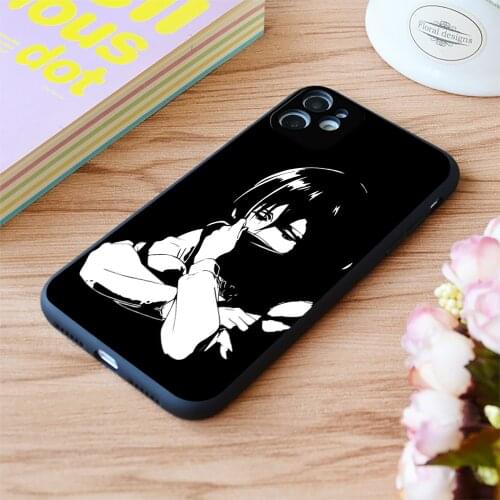 For iPhone Sad Mikasa Print Soft Matt Apple iPhone Case 6 7 8 11 12 Plus Pro X XR XS MAX SE
