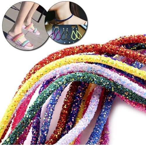 6mm Soft Tube Cord With Sequins For Diy Clothing Shoes Diy Jewelry Bracelet Clothing Party Decoration Knit Crafts