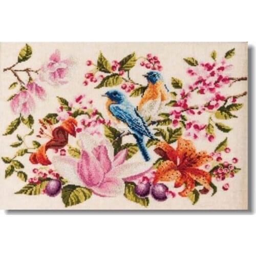 In a sea of gorgeous flowers 51-37 Cross Stitch Set Cross-stitch Kit Embroidery Needlework Craft Packages Cotton Fabric Floss