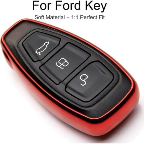 NEW Key Case Ring For Ford Focus Kuga Fiesta Ecosport Mondeo 2 3 4 MK3 MK4 MK5 C-Max S-max Keychain 2020 TPU Car Key Cover Shell