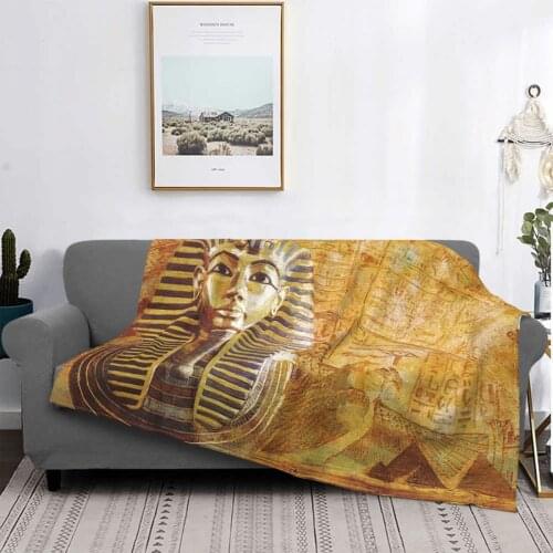 Ancient Egyptian Civilization Blankets Coral Fleece Plush Print African Ultra-Soft Throw Blankets for Home Outdoor Quilt