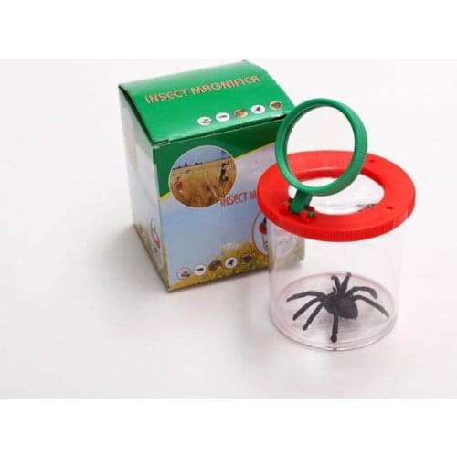 Wholesale 200pcs/lot Bug Box Magnify Insects Viewer box 2 Lens 4x Magnification Magnifier Childs Kids Toy Entomologists SN157