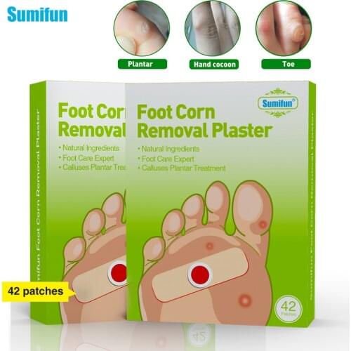 Sumifun 42pcs Feet Corns Removal Patch Pain Relief Foot Calluses Plantar Treatmant Medical Plaster Soften Skin Cutin Feet Care