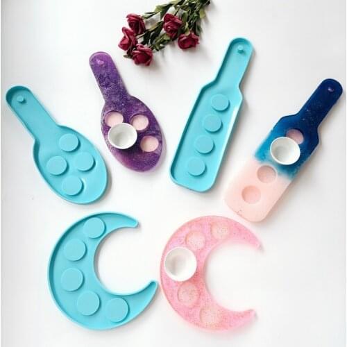 Four-hole Five-hole Candle Holder Essential Oil and Spirits Tray Silicone Mold Cake Stand Silicon Mould Diy Resin Molds