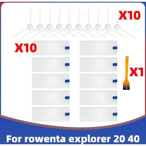 Replacement Hepa Filter Side Brush For Rowenta Tefal Explorer 20 40 Serie Smart Force isweep x3 Robotic Vacuum Cleaner Parts
