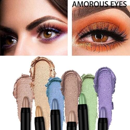 16 Color Eye Shadow Pen Matte Pearlescent Silkworm Eyeshadow Pen Lasting Waterproof and Not Blooming Shiny Pearlescent Gel Pen