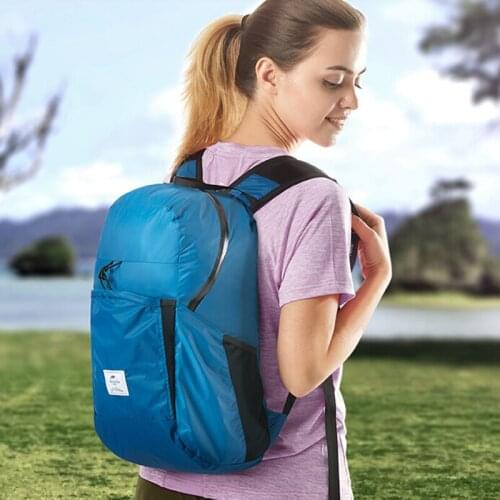 NatureHike Portable Waterproof Foldable Backpack Ultralight Bag For Camping Traveling With 30D Nylon Silicon coated fabric