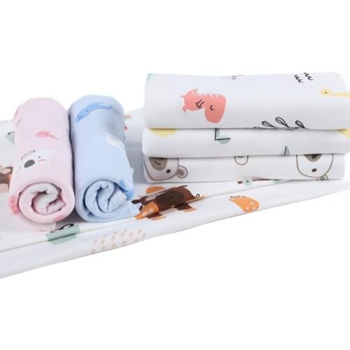 100% Cotton Printed Knitted Double Sided Fabric For Sewing Baby Boy Romper Latex Pillowcase Fabric 50X190cm/PCS