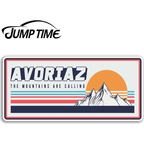 Jump Time for Retro Avoriaz Vinyl Stickers Snowboard Sticker Laptop Luggage Window Decal Waterproof Car Accessories