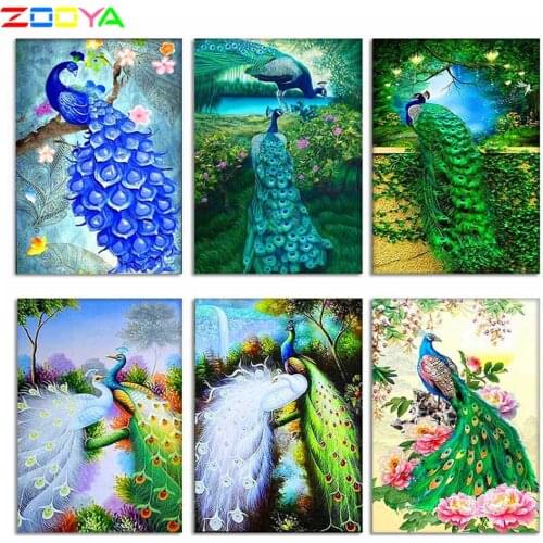 ZOOYA Diamond Painting 3D DIY Diamond Embroidery Sale New Years Products Landscape Waterfall Peacock Swan Flowers Picture RF733
