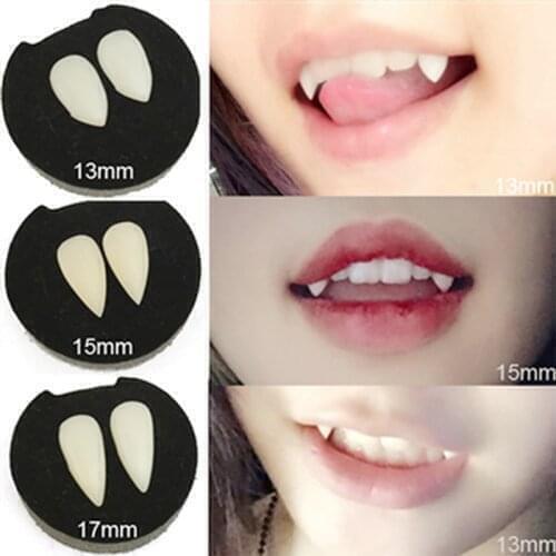 1 Pairs Vampire Teeth Fangs Dentures Props Halloween Costume Props False Teeth Solid Glue Denture Adhesive Halloween Party Decor