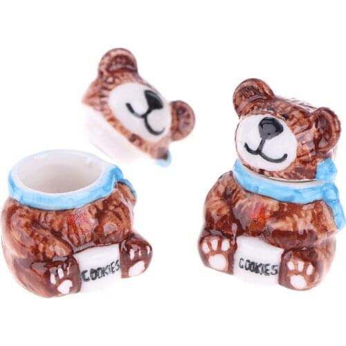 1 Pc 1:12 Dollhouse Miniature Cute Ceramics Candy Jar Candy Bottle Model Doll Decor Toy 2.3x2.8cm