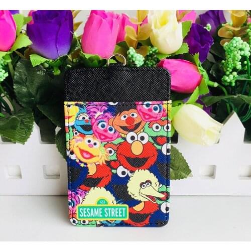 1PCS Sesame Street Anime Plush Card Holder PU Cartoon Credit ID Bags Coin Bus Card Wallet Kid Girls Birthday Gifts New