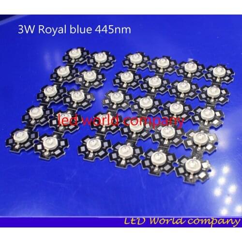 10PCS 1W 30mil 3W 32mil EPISTARS Royal Blue 445nm Blue 460nm LED Bulb Plant Grow Light Lamp With 20mm