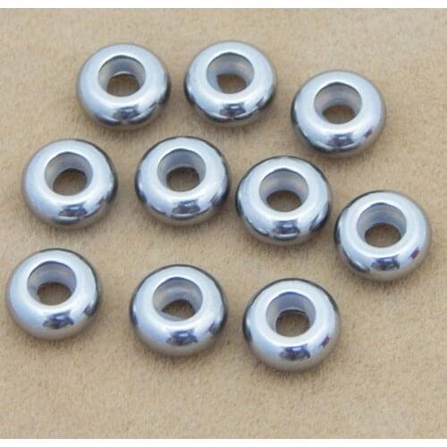 10pcs Hole Size 1.5 2 2.5 3mm Stainless Steel Spacer Charm Beads Stopper Rondelle Spacer Bead for Bracelet DIY Jewelry Making