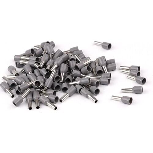 100PCS Wire Copper Connector Grey Insulated Cord Pin End Crimp Terminals Kits AWG 14 E4009 New