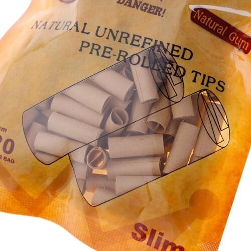 120Pcs/Bag Paper Tips New Useful Tobacco Paper 6mm Pre-rolled Natural Unrefined Cigarette Filter Smoking Rolling