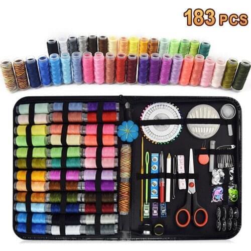 183pcs Sewing Box Set Portable Travel Kitting Needles Quilting Thread Stitching Embroidery Craft Sewing Kits Home Organizer 2021