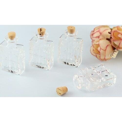 2PCS Wine Bottle Murano Glass Perfume Bottle Pendant Essential Oil Aromatherapy Bottle Pendant Diy Jewelry Necklace