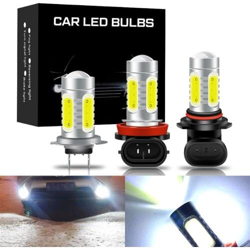 2pcs COB LED H11 H8 HB3 9005 HB4 9006 H27 880 881 H1 H3 H7 H16 PSX24W Car LED Fog Lights Bulbs Auto Driving Lamp 2000LM 6000K