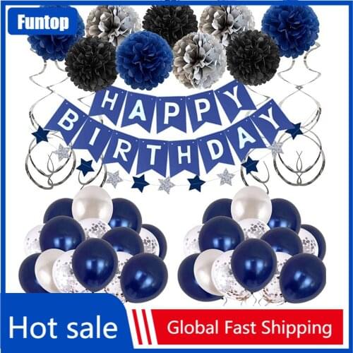 2021 Birthday Decorations Men Blue Birthday Party Decorations for Men Women Boys Girls,Birthday Balloons for Party Decor Suit