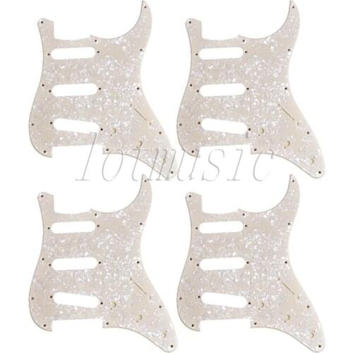 4Pcs New Quality Guitar Pickguard SSS Yellow Pearl 11 Hole For Electric Strat Replacement