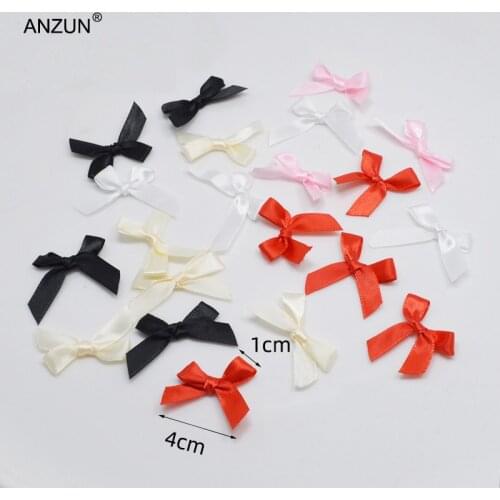 50pcs DIY Gift Decoration Polyester Ribbon Bow Single Color Mini Ribbon Bows For DIY Jewerry Underwear Decoration