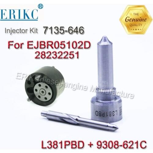 7135-646 Common Rail Injector Repair Kits Nozzle L381PBD L381PRD Valve 9308-621C 28538389 for Euro 4 EJBR05102D 28232251
