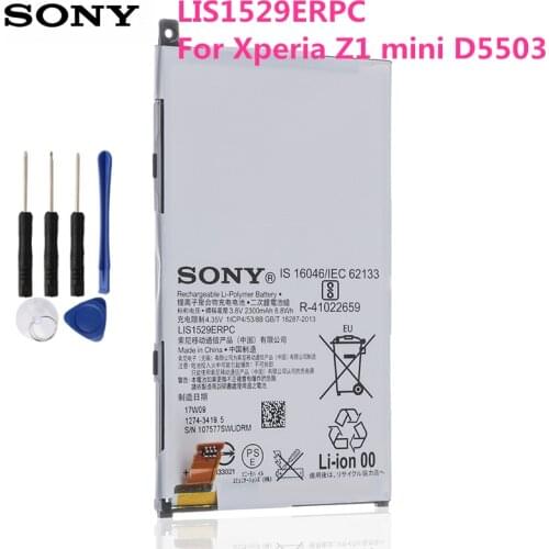 Original Sony High Capacity Phone Z1 Mini Battery For SONY Xperia Z1 mini D5503 Z1 Compact M51W LIS1529ERPC Z1MINI 2300mAh