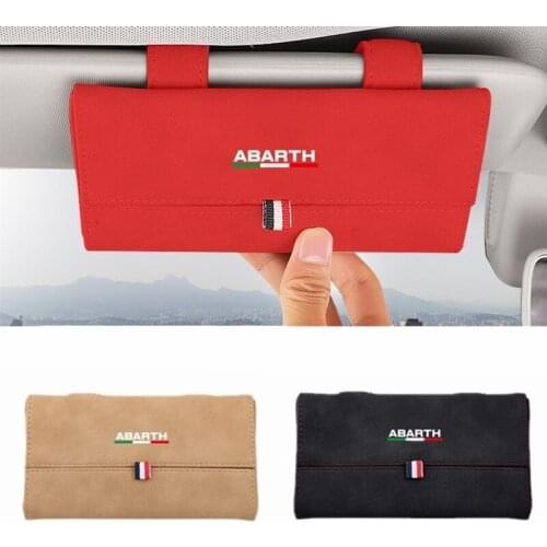Car Sun Visor Storage Bag Handing Sunglasses Holder for Fiat Abarth Boano Monomille Scorpione Spider Auto Interior Decoration
