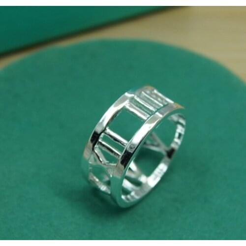 BABYLLNT 925 Sterling Silver Hollow Roman Numerals Ring For Women Wedding Engagement Party Fashion Charm Jewelry Gift