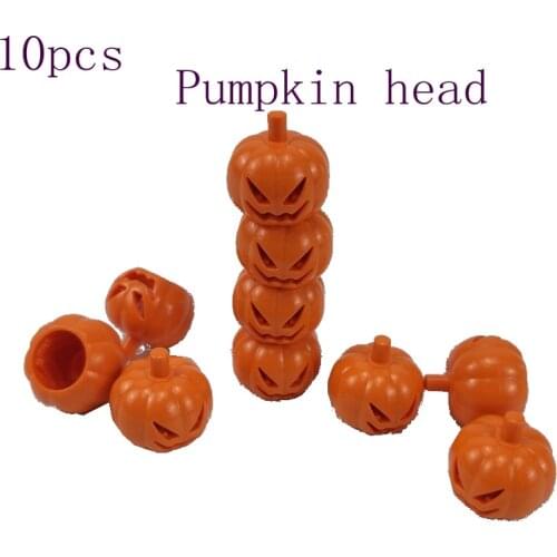 Locking Building Blocks 10pcs Pumpkin Head Diy Sets City Creator Halloween Terror Toy For Children Toys Model Lockings Set Gifts