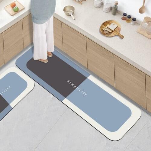 Quick oil-absorbing non-slip kitchen mat washable with diatom mud composition door rug absorbent dirt-resistant floor entrance