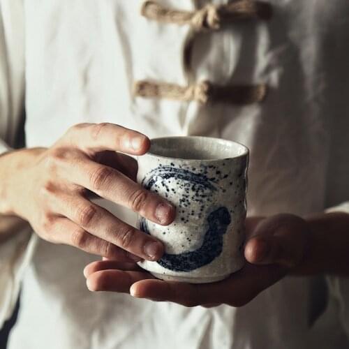 Japanese Style Teacup Water Cup Ceramic Hand painted Stoneware Kungfu Tea cup Cuisine Drink Cup