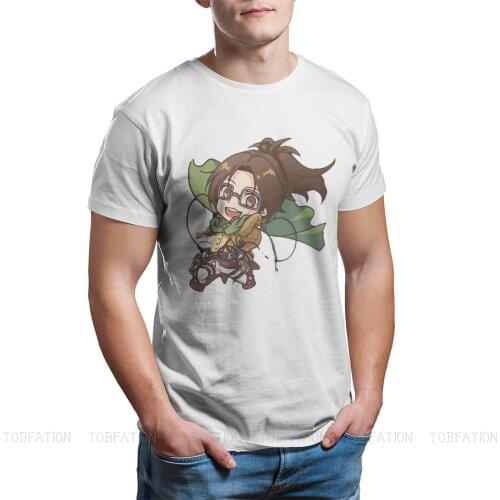 Chibi Zoe Hange Newest TShirts Attack On Titan Snk Levi Eren Anime Male Harajuku Pure Cotton Streetwear T Shirt Round Neck