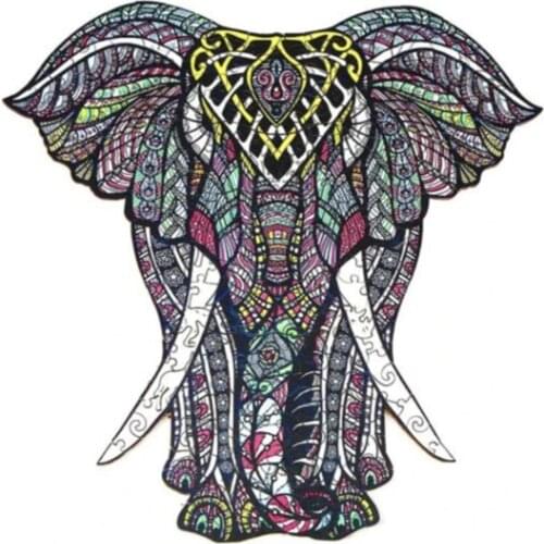 Elephant Shaped Wooden Puzzles Custom Irregular Three-dimensional Animal Toy Manufacturers Custom Wooden Puzzles