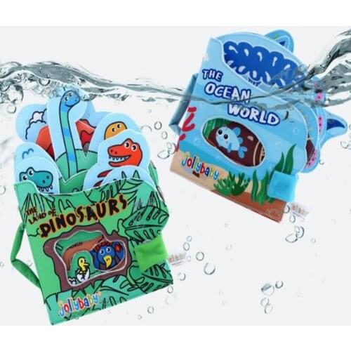 Baby Cartoon Cloth Book Cognitive Puzzle Soft Book Infant Early Development Education Unfolding Dinosaur Ocean Kids Quiet Book