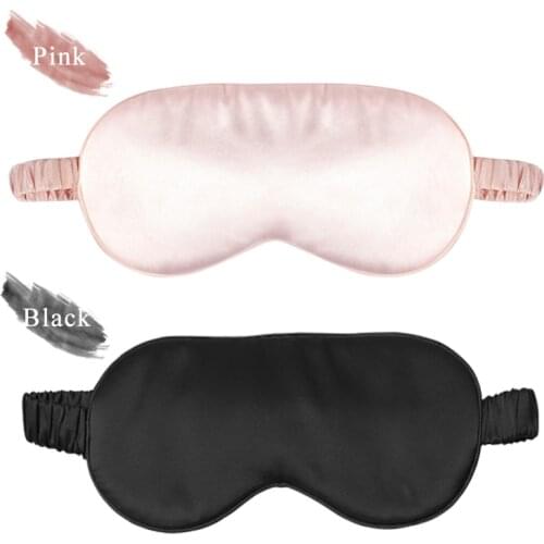 100% Pure Silk EyeShade Double-Side Sleeping Eye Mask Cover Eyepatch Blindfolds Eyeshade Health Sleep Shield Light Send Bag